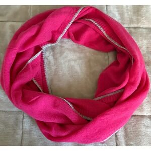 Banana Republic Fine Cashmere Infinity Scarf Pink Grey Trim